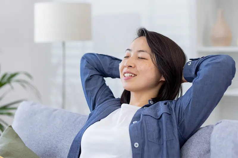 Relaxed woman enjoying her moment